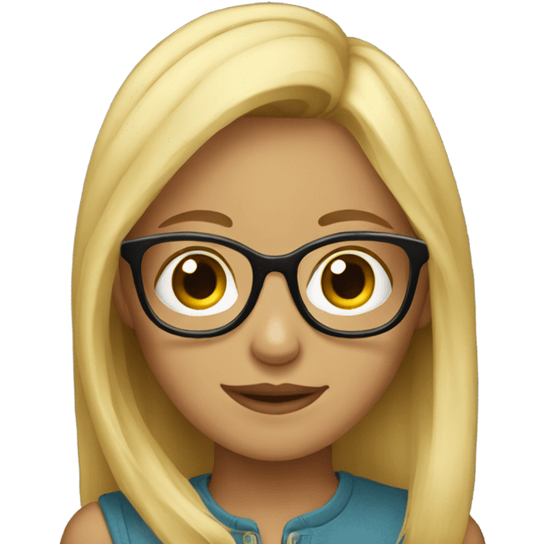 Blond girl with glasses  emoji