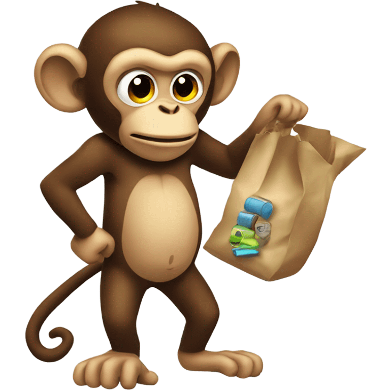 Monkey stealing stuff emoji