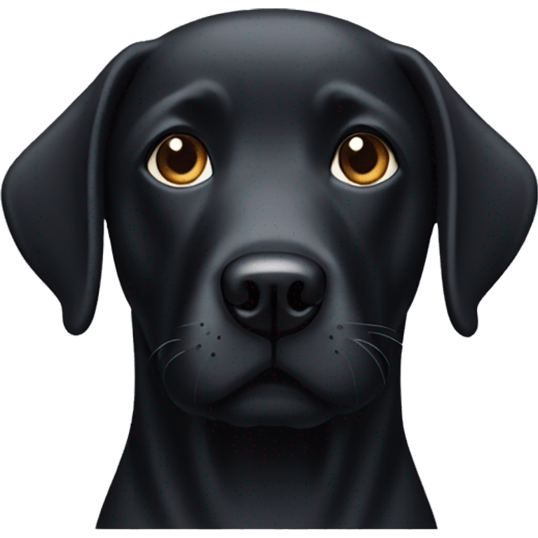 Apple style emoji Black Labrador head emoji