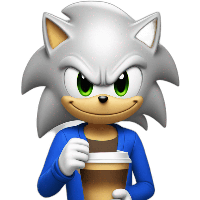 Sonic with coffee emoji