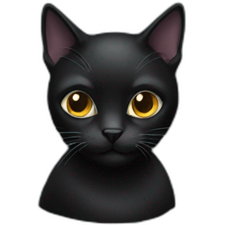 Black cat older emoji