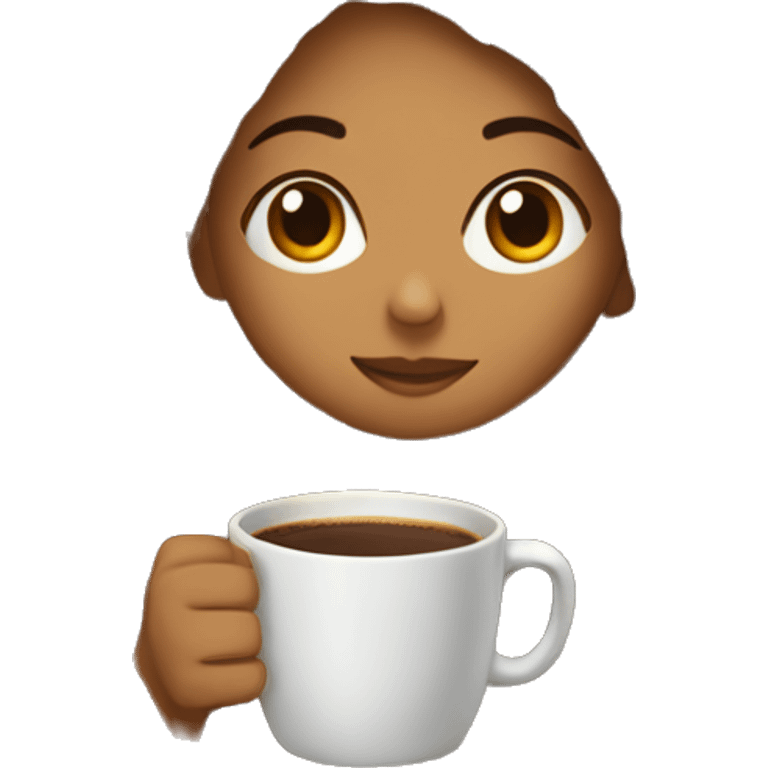 Girl drinking coffee, wrapped in a cozy blanket emoji