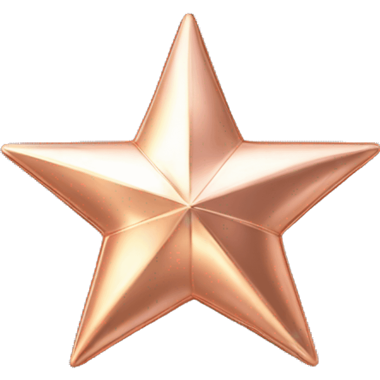 Realistic rose gold shining star isolated emoji