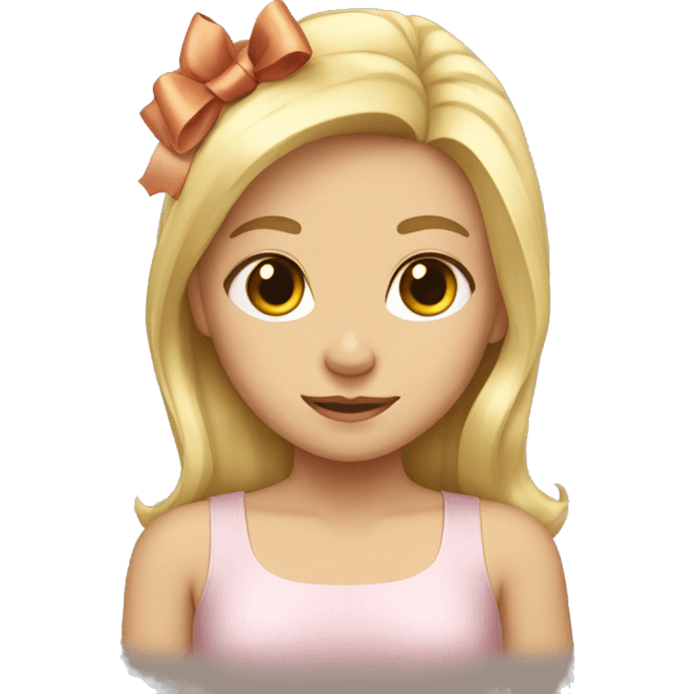 Blond girl with a bow emoji