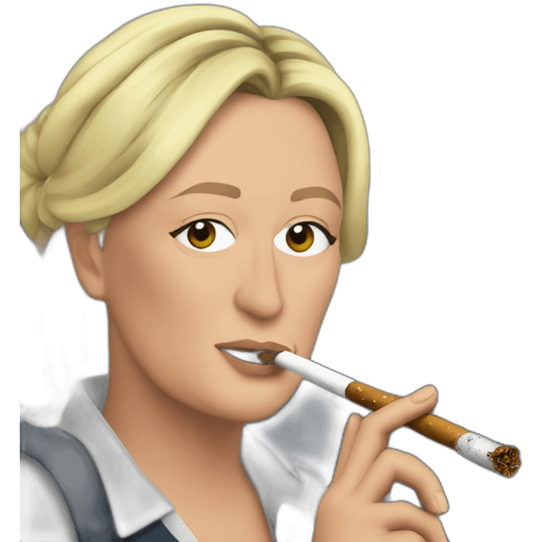 Marine le pen smoking canabis emoji