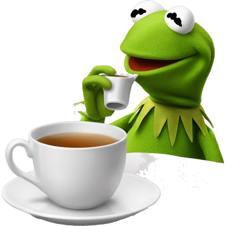 Kermit the frog sipping tea  emoji