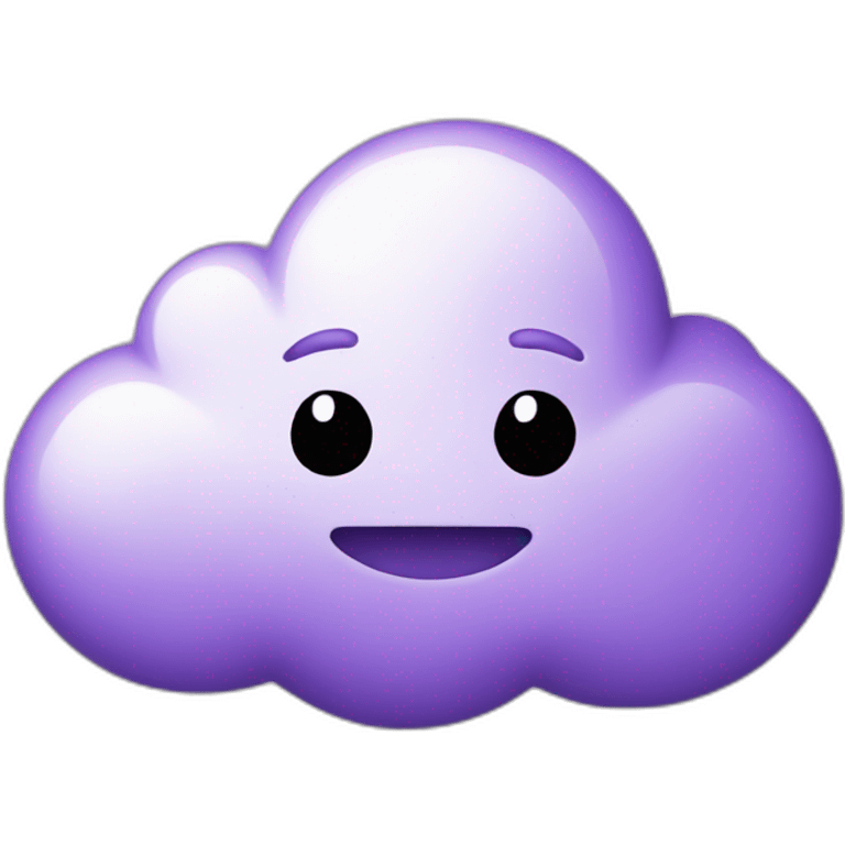 purple cloud with a face emoji