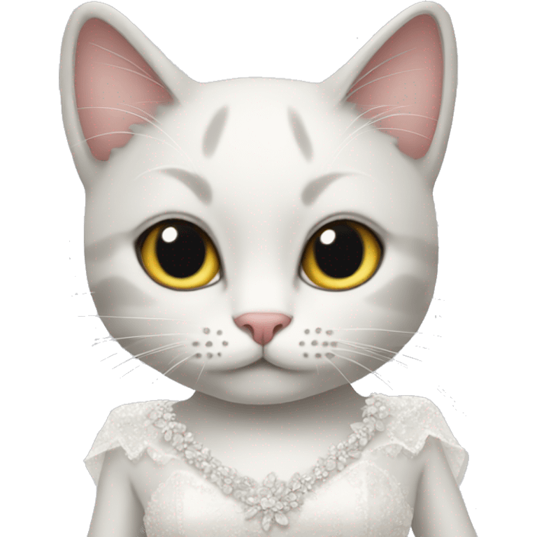 Cat wearing wedding dress  emoji