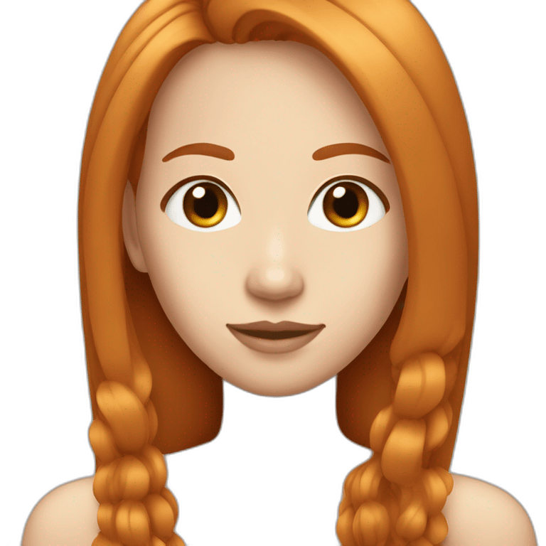 pretty-woman-with-long straigh ginger hair and asian eyes emoji