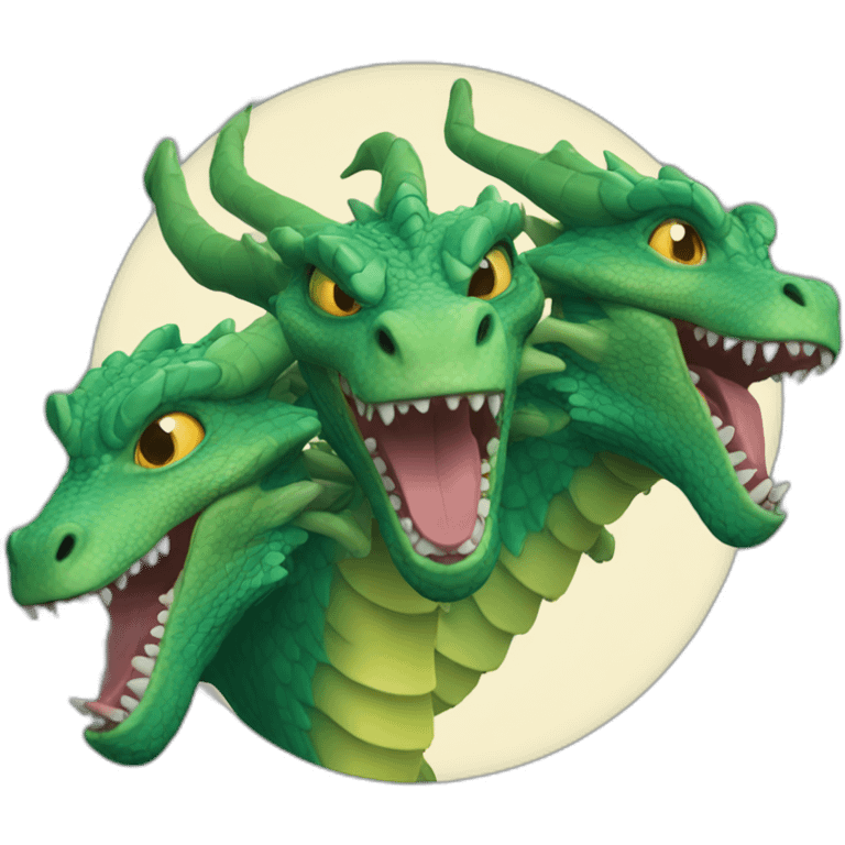 Three headed dragon loving emoji