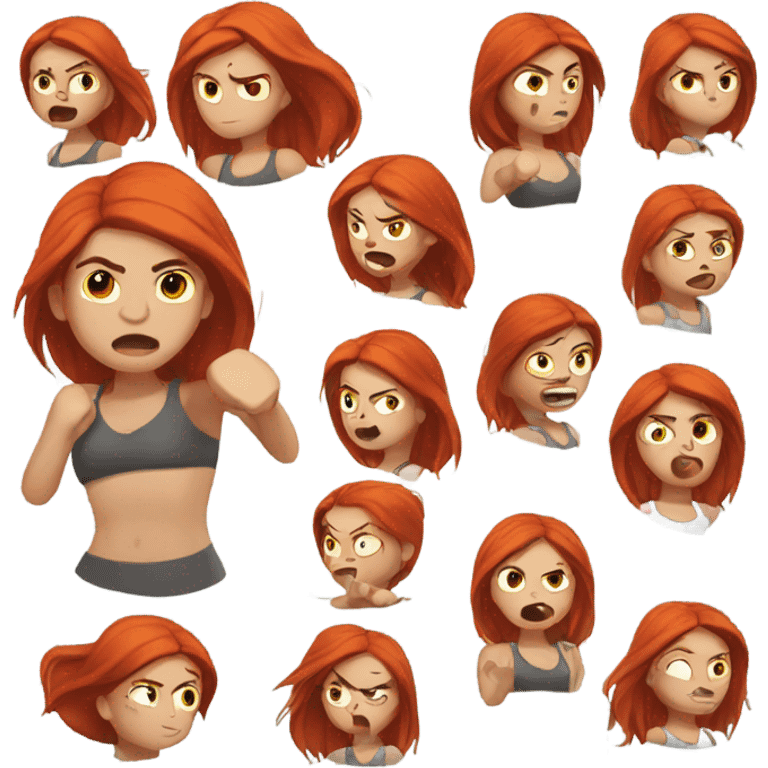 Red haired girl fighting emoji