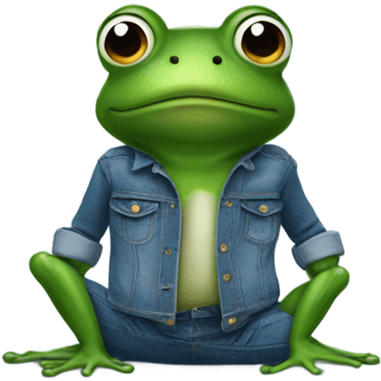 Frog wearing jeans  emoji