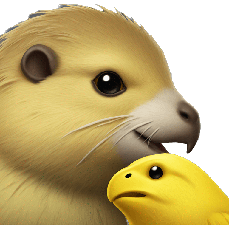 Yellow Canary and beaver 🦫  emoji