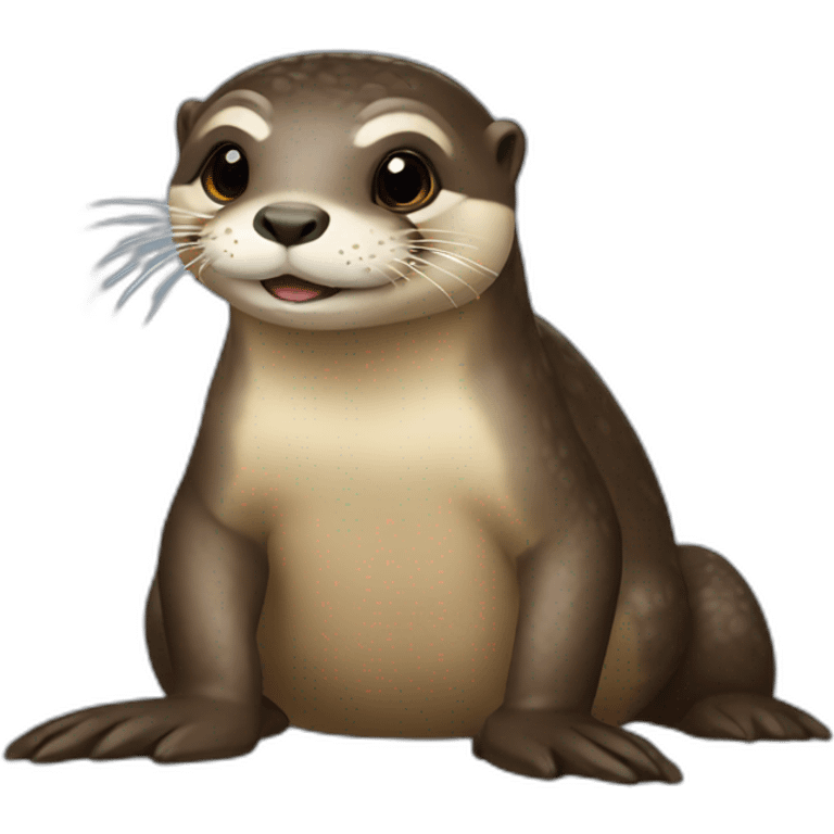 Loutre sur tortue emoji