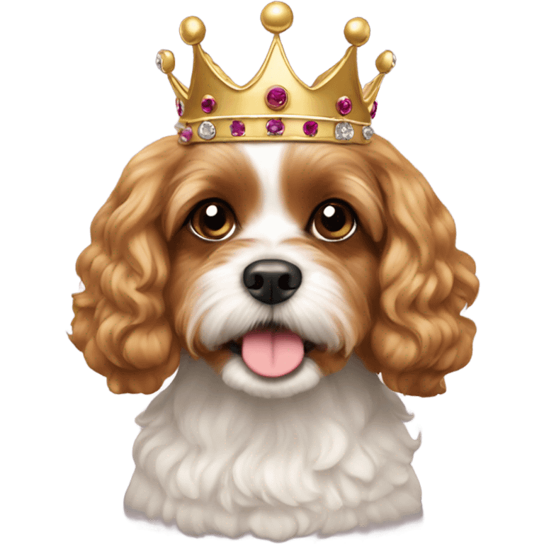 Cavapoo wearing crown  emoji