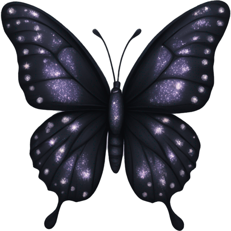 sparkling black butterfly emoji