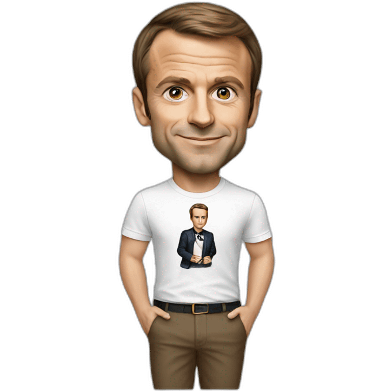 Emanuel macron in a louis Vuitton t-shirt  emoji