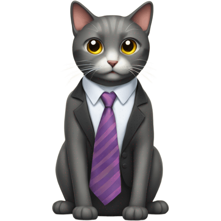 A cat wearing a tie emoji