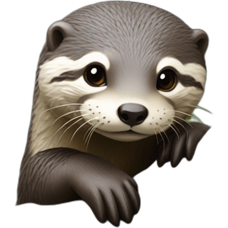 Loutre sur dos tortu emoji