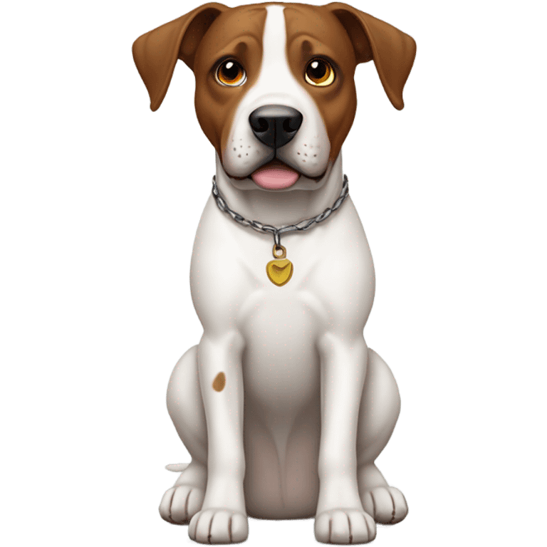 white and brown pit coohound mix emoji