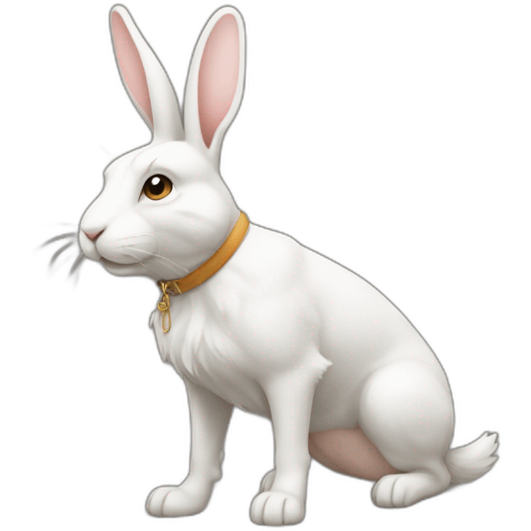 Lapin sur un chien emoji