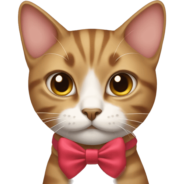 Cat wearing bow emoji