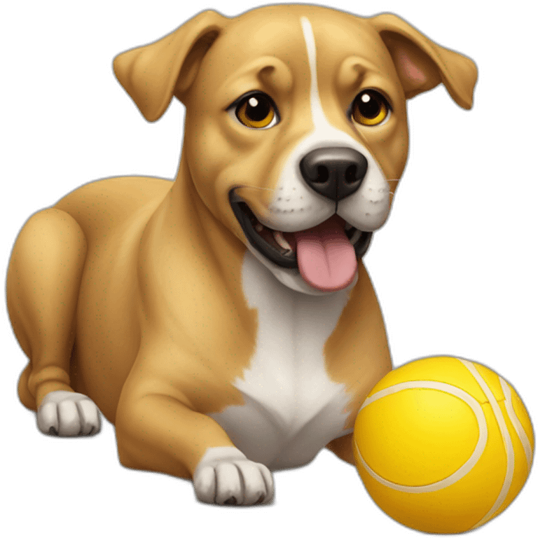 Dog-with-yellow-ball emoji