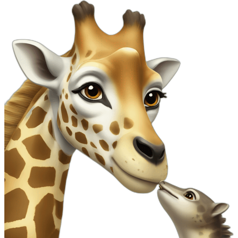 Girafe qui mange une loutre emoji