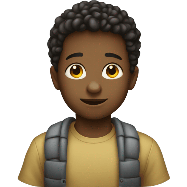 a little boy with co emoji