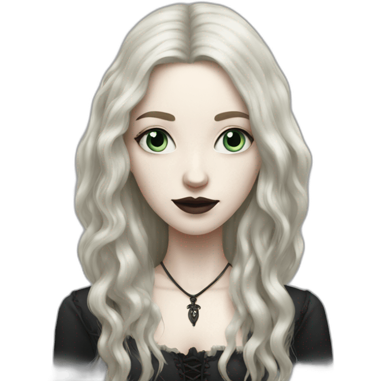 gothic long haired pale woman emoji