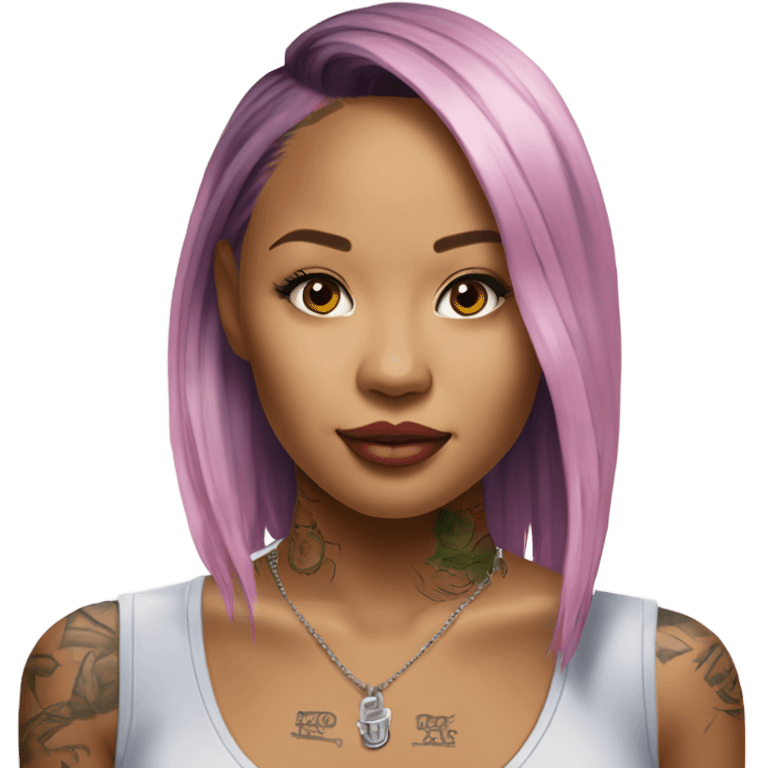 3d Hyper Realistic tattoo Karrueche Tran photo  emoji