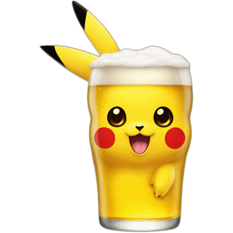 Pikachu drink beer emoji