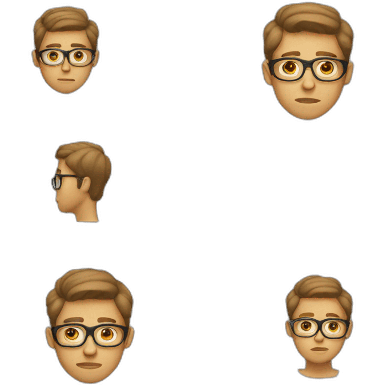 Teenager with glasses and little beard and acne’s emoji