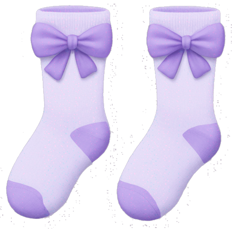 Pastel lavander socks with little bow on top emoji