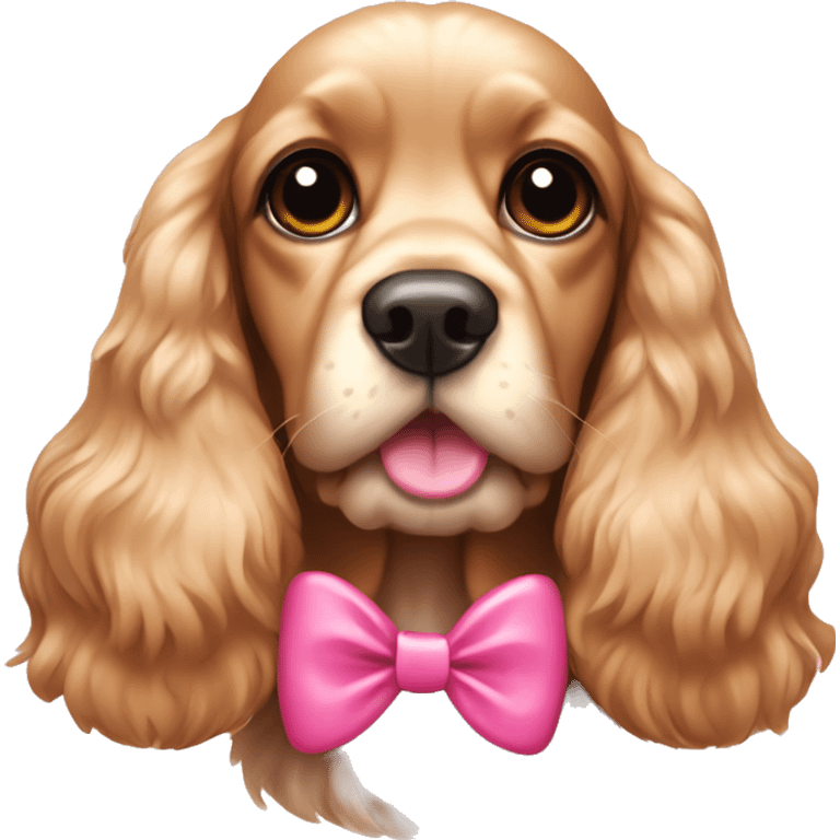 cocker spaniel with pink bow emoji