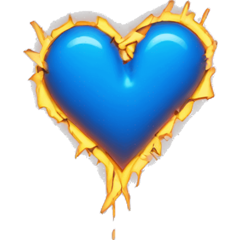  blue neon broken heart emoji