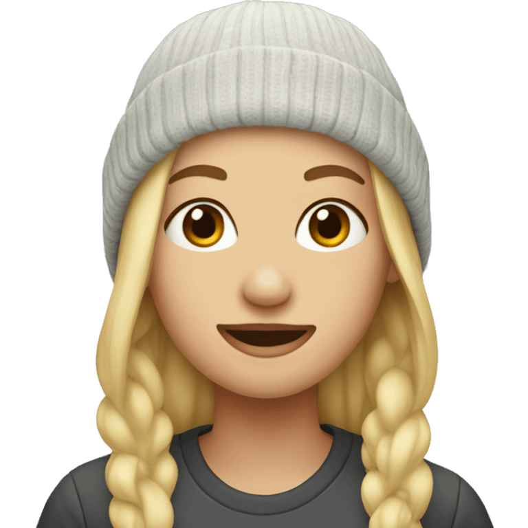 Blonde girl in beanie hat emoji