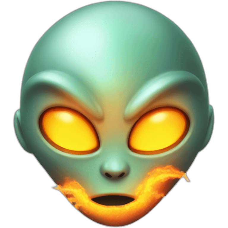 alien with fire in the head emoji