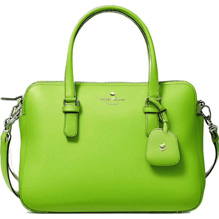 Realistic lime green kate spade satchel purse.  emoji