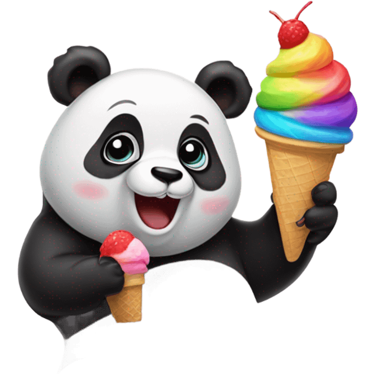 Panda eating ice cream emoji