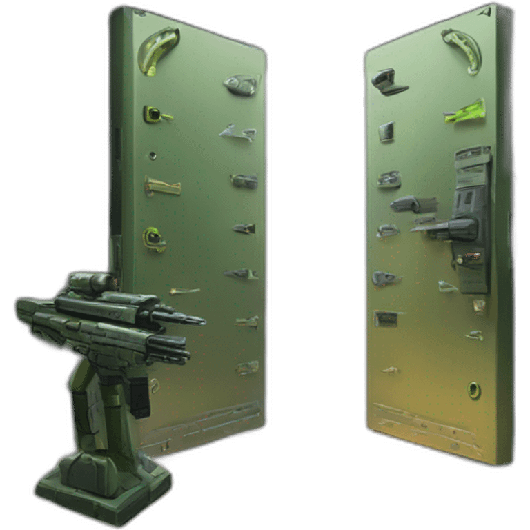 The open entrance, to an aliens, armoury on an alien spaceship, just an open door to a room filled with weaponry emoji