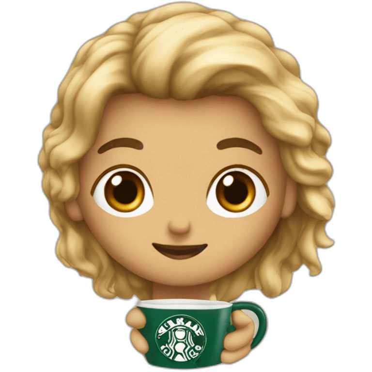 Teboune avec un café starbucks emoji