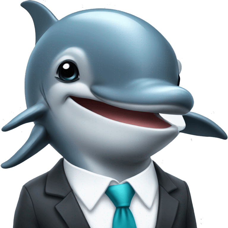 Dolphin with suit emoji