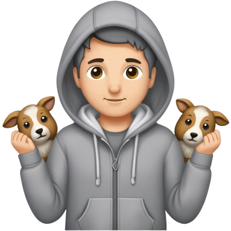 Shepherd wearing a hoodie emoji