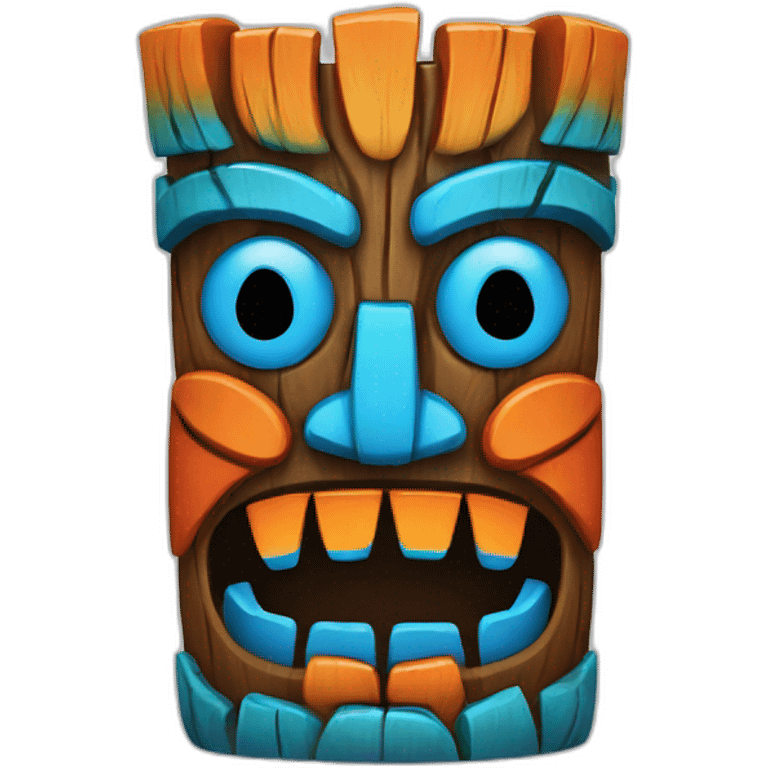 Tiki with colors blue and orange emoji