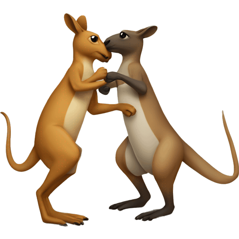 Kangaroo boxing a person emoji