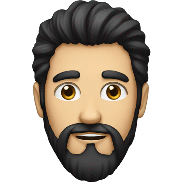 a guy with long, wild black hair and beard emoji