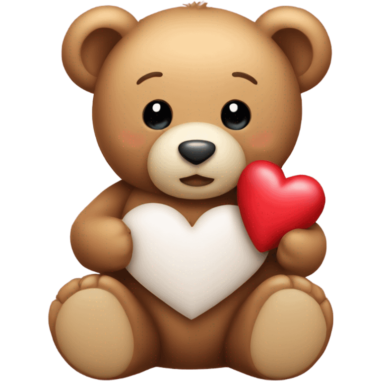 teddy bear holding heart emoji