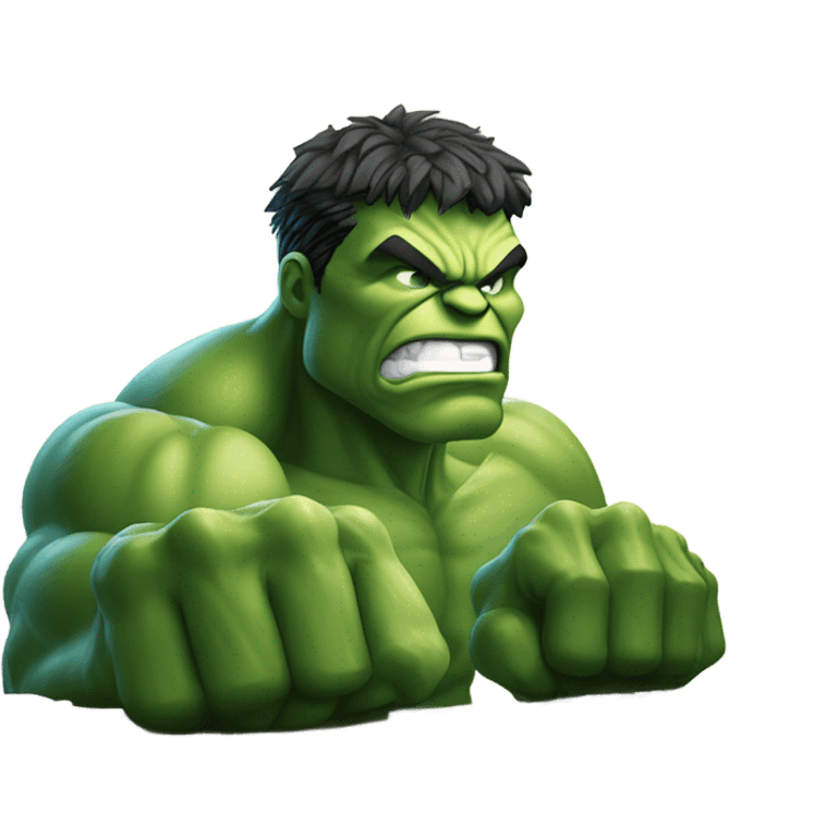 Hulk with computer emoji