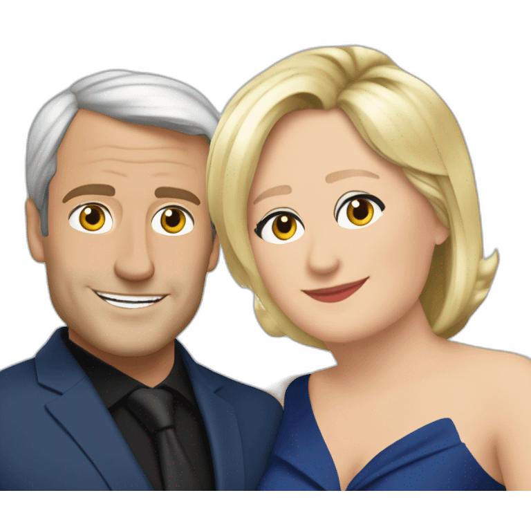 Macron et marine le pen emoji